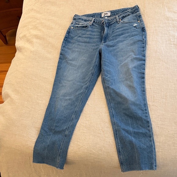 PAIGE Brigette High-Rise Slim Boyfriend with raw hem. - Picture 2 of 4